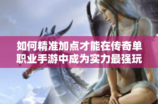 如何精準(zhǔn)加點(diǎn)才能在傳奇單職業(yè)手游中成為實(shí)力最強(qiáng)玩家