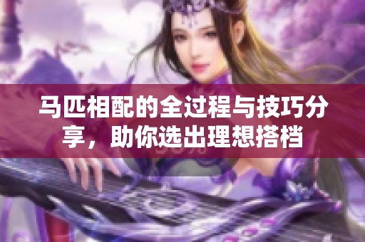 馬匹相配的全過程與技巧分享，助你選出理想搭檔