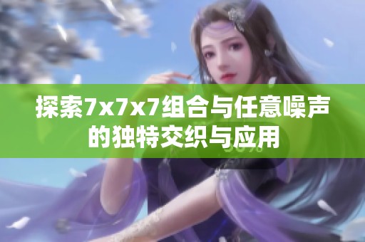 探索7x7x7組合與任意噪聲的獨(dú)特交織與應(yīng)用