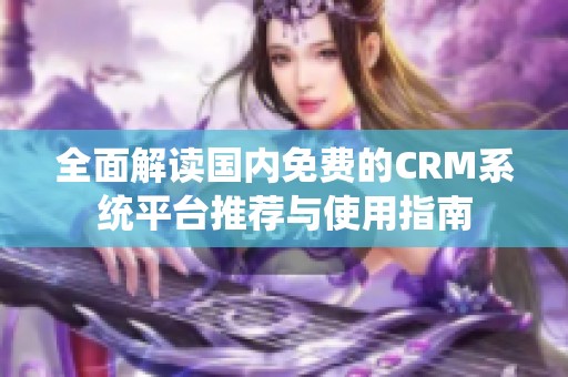 全面解讀國內(nèi)免費(fèi)的CRM系統(tǒng)平臺(tái)推薦與使用指南