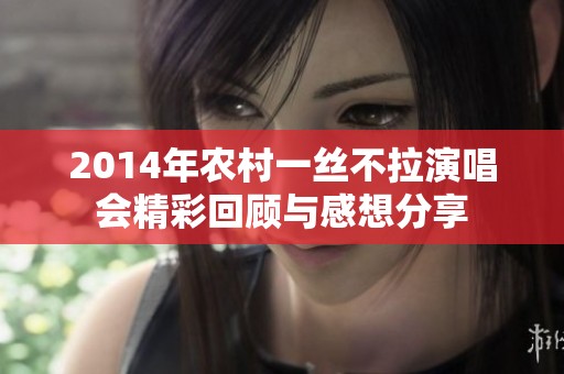 2014年農(nóng)村一絲不拉演唱會(huì)精彩回顧與感想分享