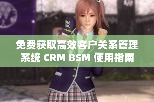 免費獲取高效客戶關(guān)系管理系統(tǒng) CRM BSM 使用指南