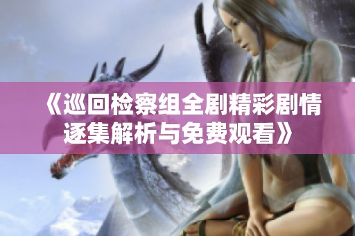 《巡回檢察組全劇精彩劇情逐集解析與免費(fèi)觀看》