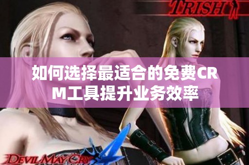 如何選擇最適合的免費(fèi)CRM工具提升業(yè)務(wù)效率