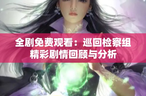全劇免費(fèi)觀看：巡回檢察組精彩劇情回顧與分析