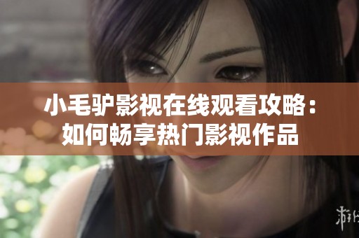 小毛驢影視在線觀看攻略：如何暢享熱門影視作品