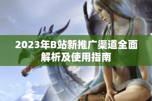 2023年B站新推廣渠道全面解析及使用指南