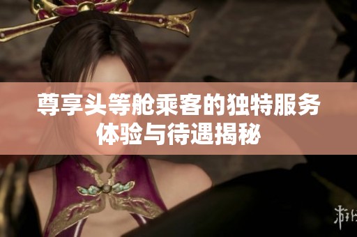 尊享頭等艙乘客的獨特服務體驗與待遇揭秘